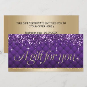 Luxury Paarse Gold Beauty Salon Gift-certificaten