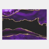 Luxury Paarse Gold Glitter Agate Birthday Inpakpapier Vel (Voorkant 3)