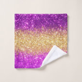 Luxury Paarse Gold Glitter Bad Handdoek (Wasdoekje)