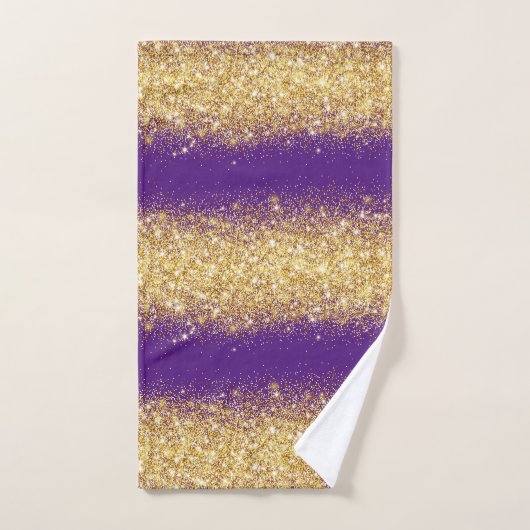 Luxury Paarse Gold Glitter Bad Handdoek (Handdoek)