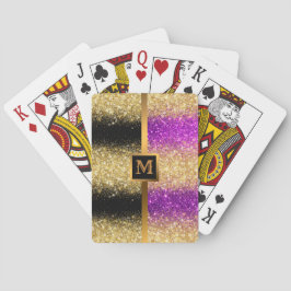 Luxury Paarse Gold Glitter Pokerkaarten