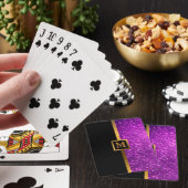 Luxury Paarse Gold Glitter Pokerkaarten (Insitu)