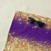 Luxury Paarse Gold Glitter Strandlaken (In situ)