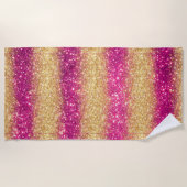 Luxury Paarse Gold Glitter Strandlaken (Voorkant)