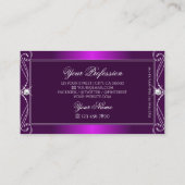 Luxury Paarse Ombre  Sparkle Jewels Stylish Visitekaartje (Achterkant)