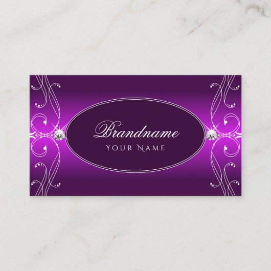 Luxury Paarse Ombre Sparkle Jewels Stylish Visitekaartje (Voorkant)