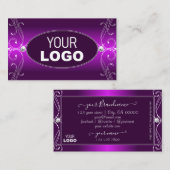 Luxury Paarse Ombre  Sparkle Jewels voegen Logo to Visitekaartje (Voorkant / Achterkant)