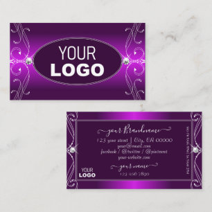 Luxury Paarse Ombre  Sparkle Jewels voegen Logo to Visitekaartje