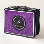 Luxury Paarse Sparkles Glitter Monogrammed Initiaa (Voorkant)