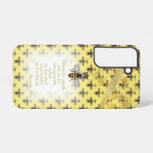 Luxury Pale Yellow Gold Bee Matrix Bible Queen Bee Samsung Galaxy Hoesje (Achterkant horizontaal)