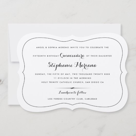Luxury Paper Quinceañera Zuid-Westerne uitnodiging (Achterkant)