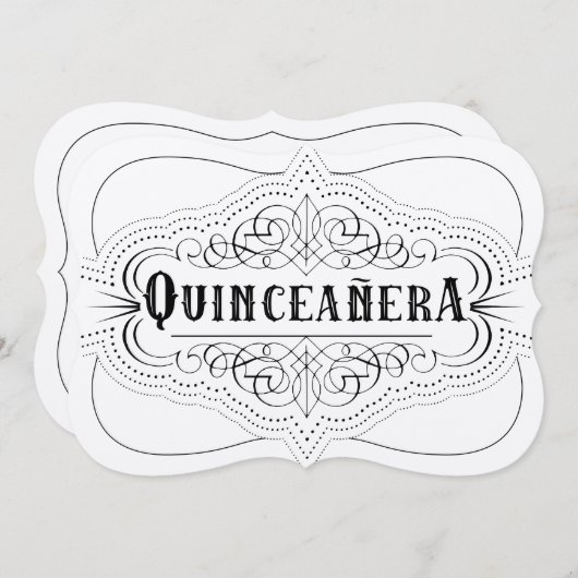 Luxury Paper Quinceañera Zuid-Westerne uitnodiging (Voorkant / Achterkant)
