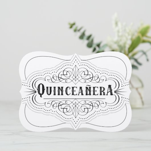 Luxury Paper Quinceañera Zuid-Westerne uitnodiging (Staand voorkant)