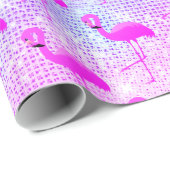 LUXURY PASTEL GLITTER SPLATTER FLAMINGO CADEAUPAPIER (Rol Hoek)