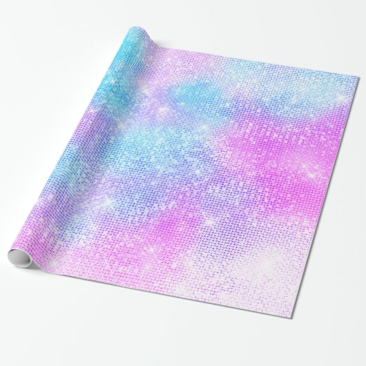 LUXURY PASTEL GLITTER SPLATTER PAARS CADEAUPAPIER (Uitgerold)
