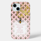 Luxury Pastel Pink Gold Bee Grid Bible Queen Bee Case-Mate iPhone Case (Achterkant)