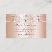 Luxury Pastel Roos Coral Squiggled Jewels Monogram Visitekaartje (Achterkant)