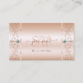 Luxury Pastel Roos Coral Squiggled Jewels Monogram Visitekaartje (Voorkant)