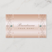 Luxury Pastel Roos Coral Squiggled Jewels Visitekaartje (Voorkant)