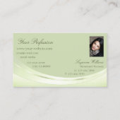 Luxury Pastel Sage Green met foto en diamant Visitekaartje (Achterkant)