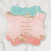 Luxury Pastel Waterverf Gold Foil Wedding Bedankjes Labels (Achterkant)