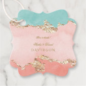 Luxury Pastel Waterverf Gold Foil Wedding Bedankjes Labels (Voorkant)