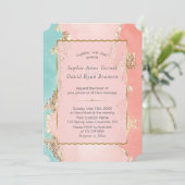 Luxury Pastel Waterverf Gold Foil Wedding Kaart (Staand voorkant)