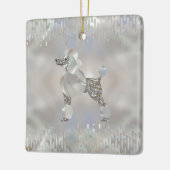 Luxury Pearl en Abalone Poodle Keramisch Ornament (Links)