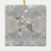 Luxury Pearl en Abalone Poodle Keramisch Ornament (Voorkant)