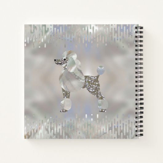 Luxury Pearl en Abalone Poodle Notitieboek (Achterkant)