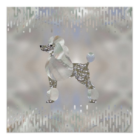 Luxury Pearl en Abalone Poodle Perfect Poster (Voorkant)