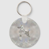 Luxury Pearl en Abalone Poodle Sleutelhanger (Voorkant)