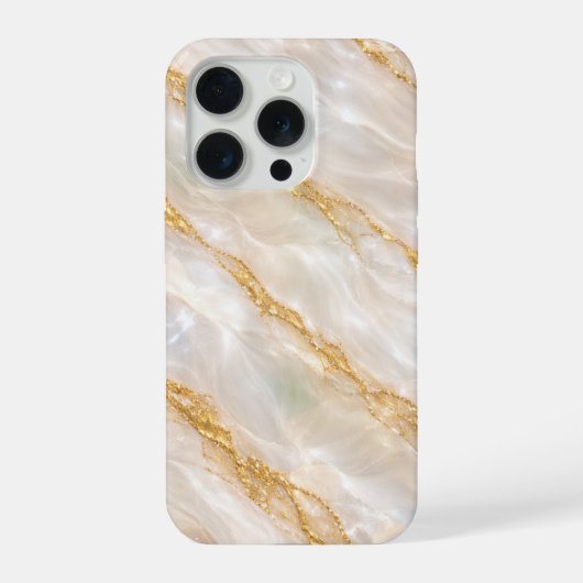 Luxury Pearl Marble Gold Vein Phone Case iPhone Hoesje (Achterkant)