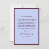 Luxury Periwinkle and Plum Flat Thank You Card Bedankkaart (Achterkant)