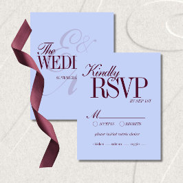 Luxury Periwinkle and Plum Formal Wedding Details RSVP Kaartje