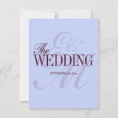 Luxury Periwinkle and Plum Formal Wedding Details RSVP Kaartje (Achterkant)