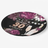 Luxury Personalized 30th Birthday Wine Roos Papieren Bordje (Gekanteld)