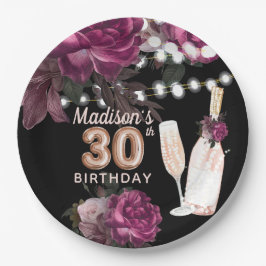 Luxury Personalized 30th Birthday Wine Roos Papieren Bordje