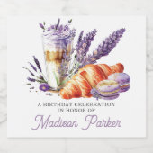 Luxury Personalized Brunch met de naam Birthday Sparkling Wijnetiket (Enkel label)