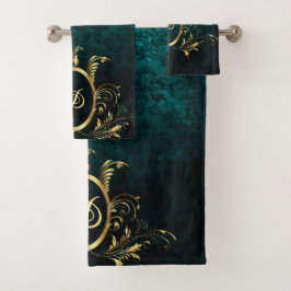 Luxury Personalized Damask gold Lijst Bad Handdoek