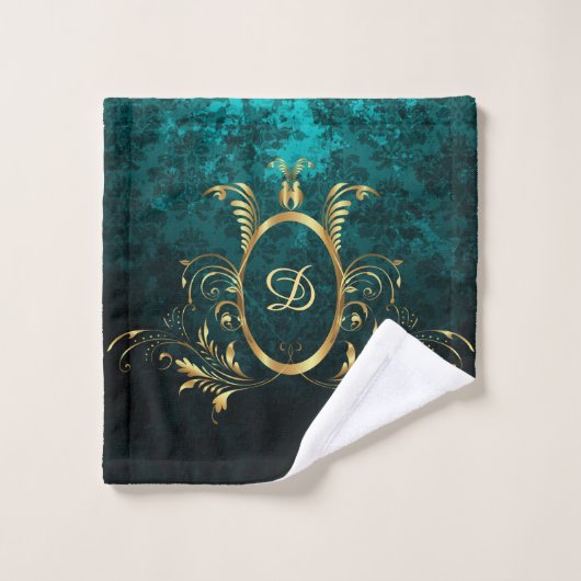 Luxury Personalized Damask gold Lijst Bad Handdoek (Wasdoekje)