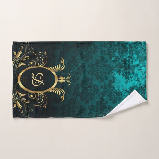 Luxury Personalized Damask gold Lijst Bad Handdoek (Handdoek)