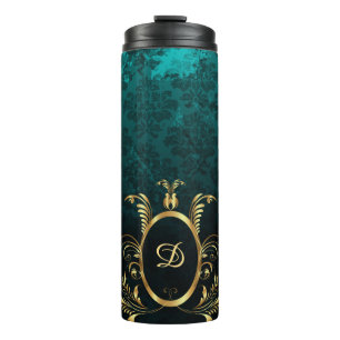 Luxury Personalized Damask gold Lijst Thermosbeker