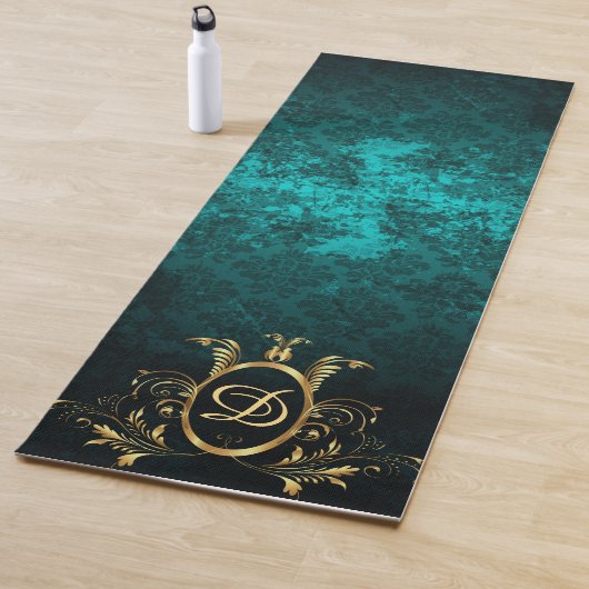 Luxury Personalized Damask gold Lijst Yogamat (In situ)