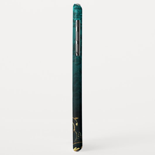 Luxury Personalized Damask Turquoise Case-Mate iPhone Case (Achterkant/links)