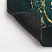 Luxury Personalized Damask Turquoise Muismat (Hoek)