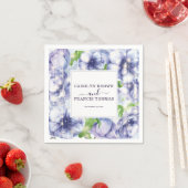 Luxury Personalized Floral Anemone Paars Wedding Servet (Insitu)