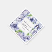 Luxury Personalized Floral Anemone Paars Wedding Servet (Hoek)