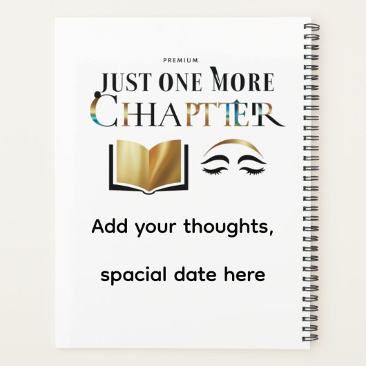 Luxury Personalized "Just One More Chapter Planner (Achterkant)