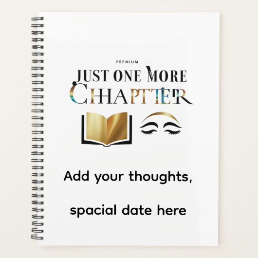 Luxury Personalized "Just One More Chapter Planner (Voorkant)